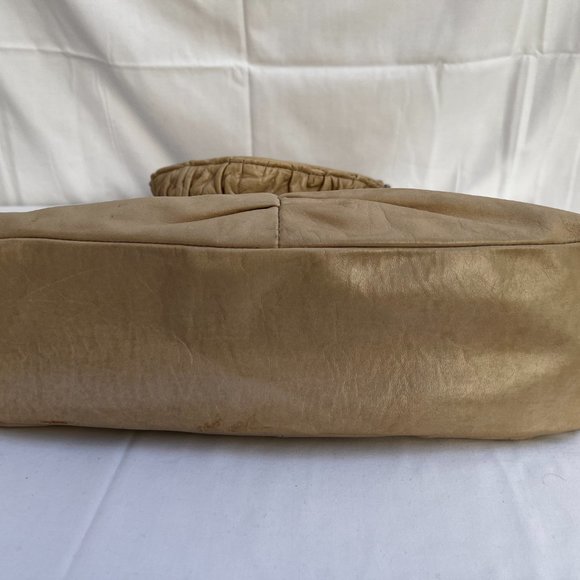 Jacqueline Jarrot Women's Beige Leather Arm Strap Tote Handbag Silver Hardware - Picture 8 of 11